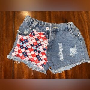 Denim and Patterned Shorts